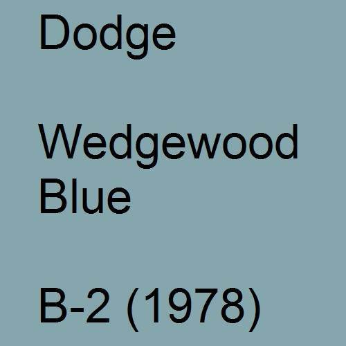 Dodge, Wedgewood Blue, B-2 (1978).